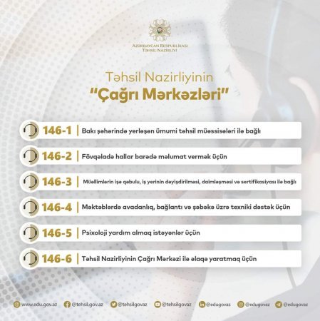 Təhsil Nazirliyinin Çağrı Mərkəzlərində yenilik